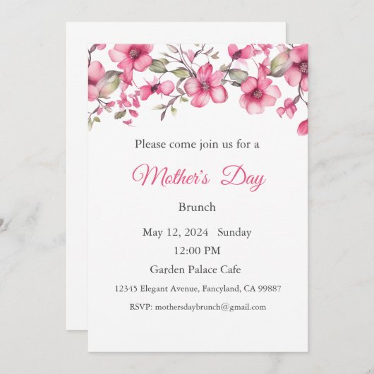 Einladung zur Mutter, Mittagessen am Muttertag (Vorne/Hinten)