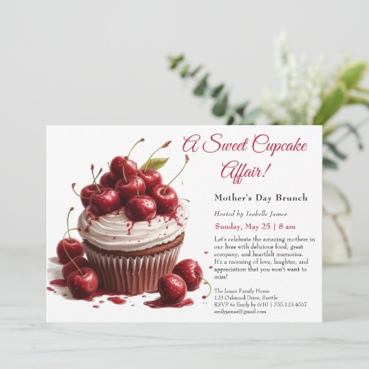 Einladung zur Muttertag - Cupcake-Affäre (Stehend Vorderseite)