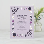 Einladung zur Mystischen Hexe-Halloween-Party (Stehend Vorderseite)