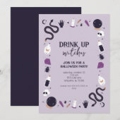 Einladung zur Mystischen Hexe-Halloween-Party (Vorne/Hinten)