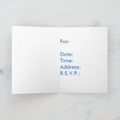 Einladung zur Namensfeier, Storch und Baby. (Innenseite)