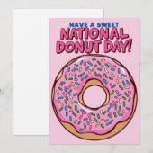 Einladung zur nationalen Donut-Tageskarte (Vorne/Hinten)