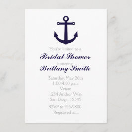 Einladung zur Nautic Anchor Navy Blue Bridal Dusch