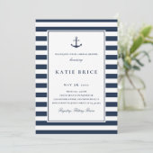 Einladung zur Nautic Navy Anchor Bridal Dusche (Stehend Vorderseite)