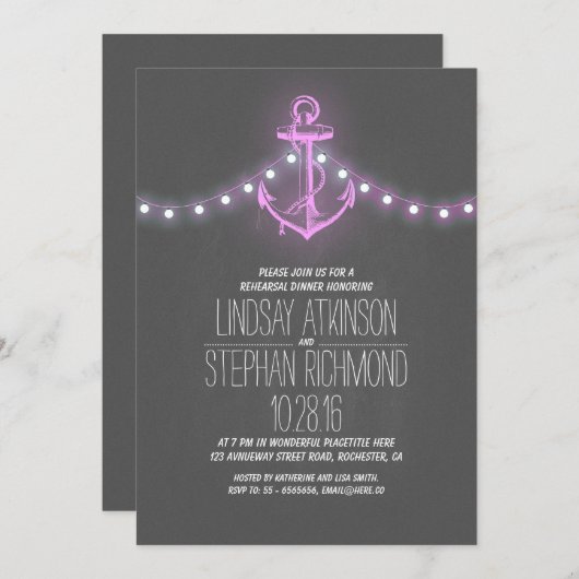 Einladung zur nautischen Probe in Chalkboard (Vorne/Hinten)