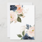 Einladung zur Navy and Blush Baby Dusche (Rückseite)