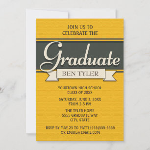 Einladung zur Navy Blue and Yellow Graduation Part