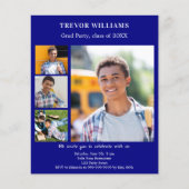 Einladung zur Navy Blue Foto Graduation Party (Vorderseite)