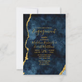 Einladung zur Navy Blue-Gold-Foil-Engagement (Vorderseite)