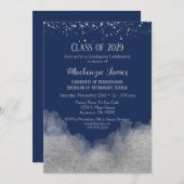 Einladung zur Navy Blue Silver Graduation Party (Vorne/Hinten)