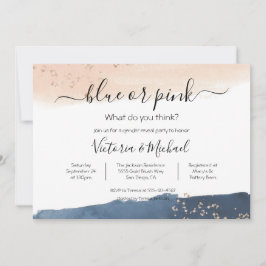 Einladung zur Navy Blush Gold Baby Reveal Dusche