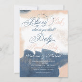 Einladung zur Navy Blush Gold Baby Reveal Dusche (Vorderseite)