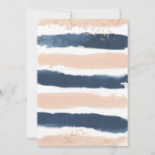 Einladung zur Navy Blush Gold Baby Reveal Dusche (Rückseite)