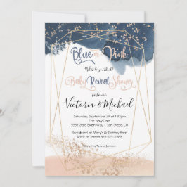 Einladung zur Navy Blush Gold Baby Reveal Dusche