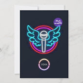 Einladung zur Neonmikrofone-Graduationspartei (Vorderseite)