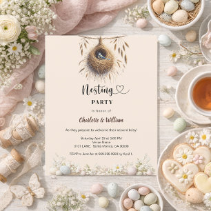 Einladung zur Nestparty Vogel Frühlings-Baby-Party