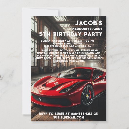 Einladung zur Neurodivergent Autistic Birthday Par (Vorderseite)