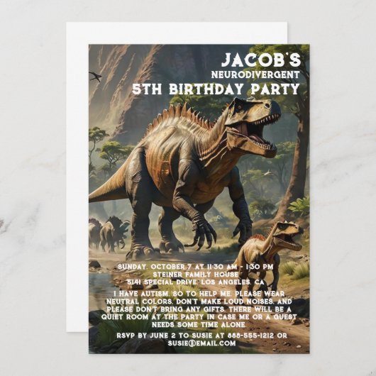 Einladung zur Neurodivergent Autistic Birthday Par (Vorne/Hinten)