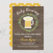 Einladung zur neutralen Baby Brewing Baby Shower (Vorne/Hinten)