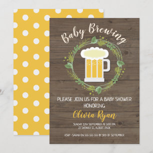 Einladung zur neutralen Baby Brewing Baby Shower