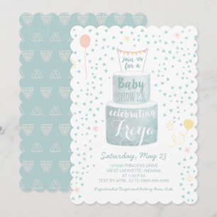 Einladung zur neutralen Baby-Dusche - Baby-Cakes