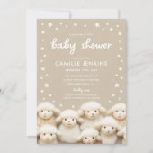 Einladung zur neutralen Babydusche des Schafgeschl (Vorderseite)