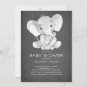 Einladung zur neutralen Babydusche mit Kopfbrett (Vorderseite)