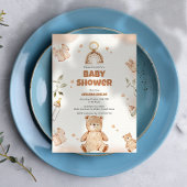 Einladung zur neutralen Babydusche von Boho