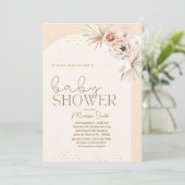 Einladung zur neutralen Babydusche von Boho Gender (Stehend Vorderseite)