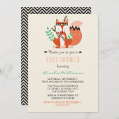 Einladung zur neutralen Babydusche von Holzfuchs (Vorne/Hinten)