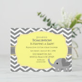 Einladung zur neutralen grauen und gelben Babydusc (Stehend Vorderseite)