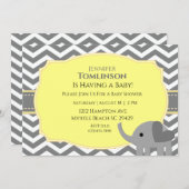 Einladung zur neutralen grauen und gelben Babydusc (Vorne/Hinten)