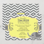 Einladung zur neutralen grauen und gelben Babydusc (Vorne/Hinten)