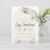 Einladung zur neutralen Tone Boho Dusche (Stehend Vorderseite)