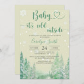 Einladung zur neutralen Winter-Babydusche (Vorne/Hinten)