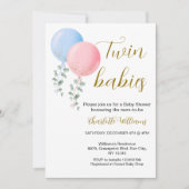 Einladung zur neutralen Zwillingsdusche (Vorderseite)