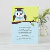 Einladung zur niedlichen Blue Owl Graduation Party (Stehend Vorderseite)