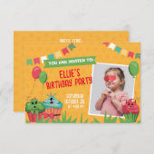 Einladung zur niedlichen Geburtstagspartei Cupcake (Vorne/Hinten)