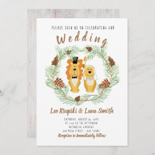 Einladung zur niedlichen Hochzeitsreise mit Löwe