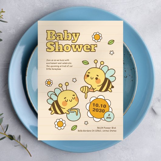 Einladung zur niedlichen Honey Bee Baby Dusche
