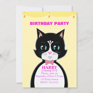 Einladung zur niedlichen Katze zum Geburtstag