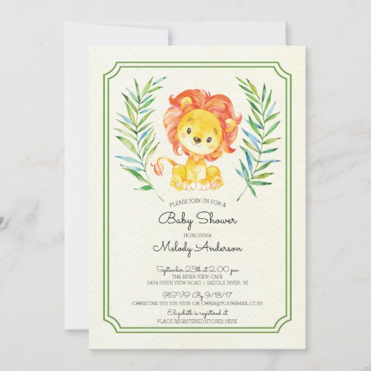 Einladung zur niedlichen Löwenneutralspülung (Vorderseite)