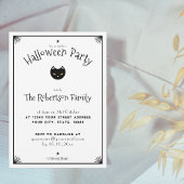 Einladung zur niedlichen Schwarz-Weiß-Katze