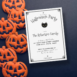 Einladung zur niedlichen Schwarz-Weiß-Katze