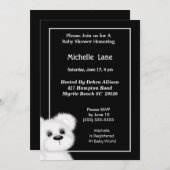 Einladung zur niedlichen Weißbärendusche (Vorne/Hinten)