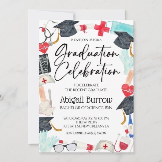 Einladung zur Nursing School Graduation Party (Vorderseite)