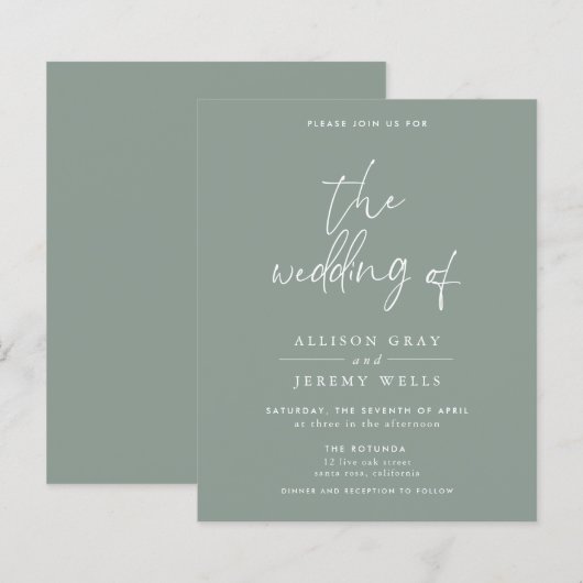 Einladung zur Olive-Hochzeit (Vorne/Hinten)