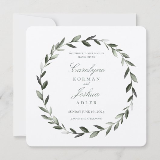Einladung zur Olive Wreath Wedding (Vorderseite)