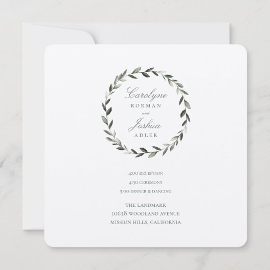 Einladung zur Olive Wreath Wedding (Rückseite)