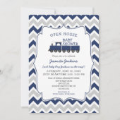 Einladung zur Open House Train Baby Dusche (Vorderseite)